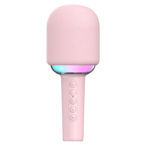 M5 Integrated Bluetooth-Compatible Karaoke Speaker Microphone with RGB Light - Pink - 1
