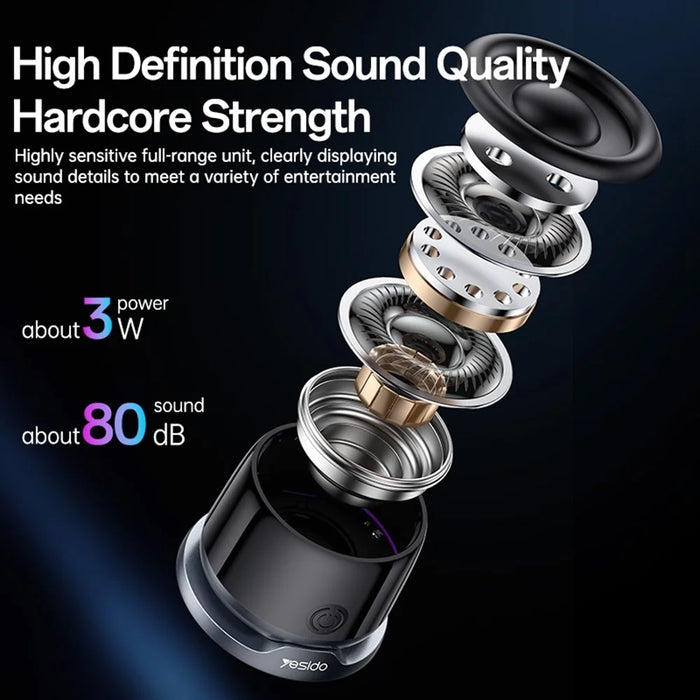 YESIDO YSW32 3W Magnetic Mini TWS Bluetooth-Compatible Speaker with LED Ambient Light - 5