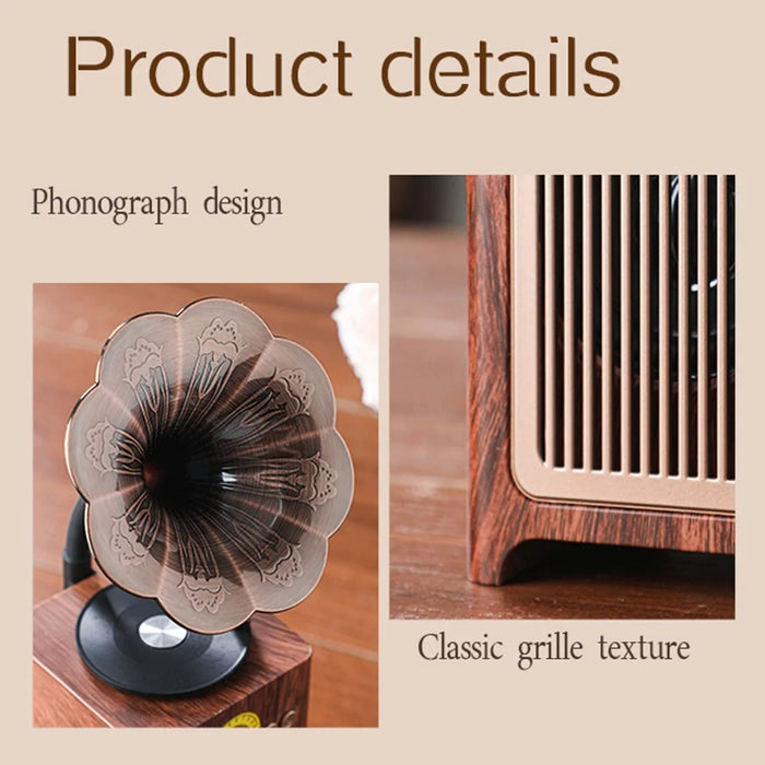 H3 Retro Gramophone Design Bluetooth-Compatible Speaker Wireless Desktop Sound Box - 7