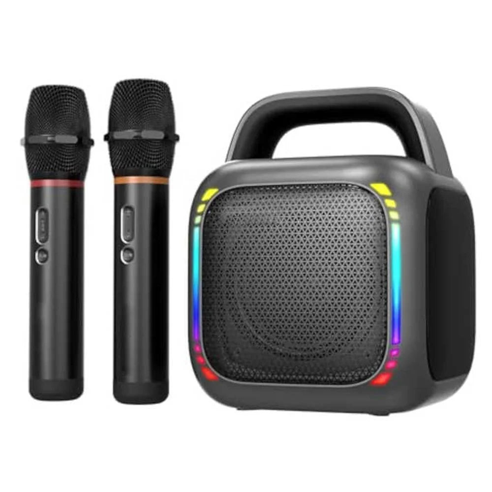 MS6K Portable 50W Bluetooth-Compatible Speaker with RGB Light TWS Subwoofer with 2 Microphones for Outdoor Party - 1