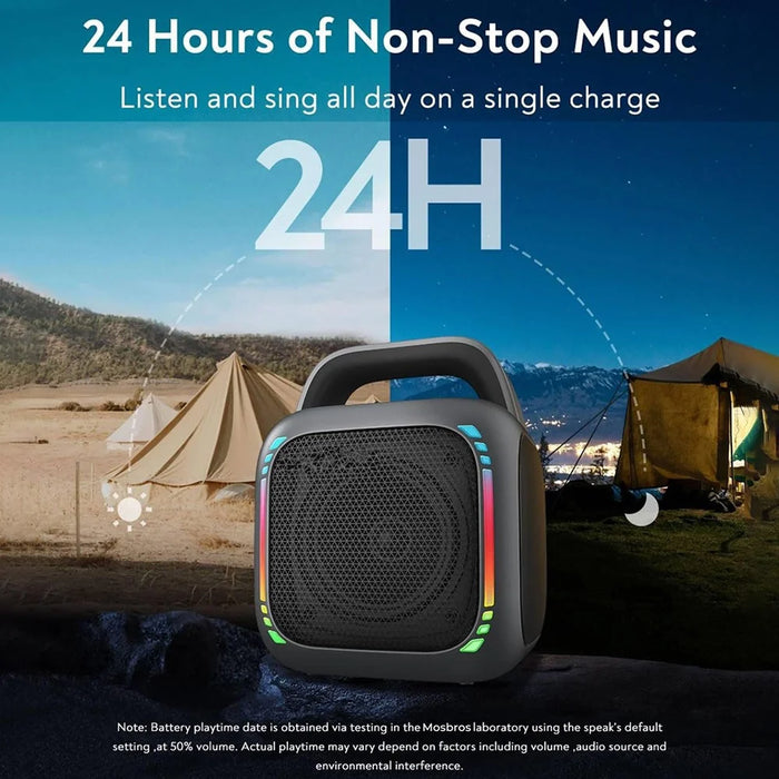 MS6 50W Portable Bluetooth-Compatible Speaker with RGB Light IPX7 Waterproof Outdoor Subwoofer - 4