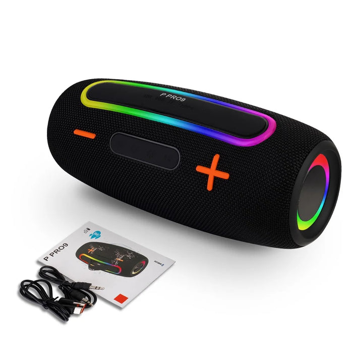 PRO9 Wireless TWS Bluetooth-Compatible Speaker IPX6 Waterproof Portable Outdoor Boombox - Black - 1