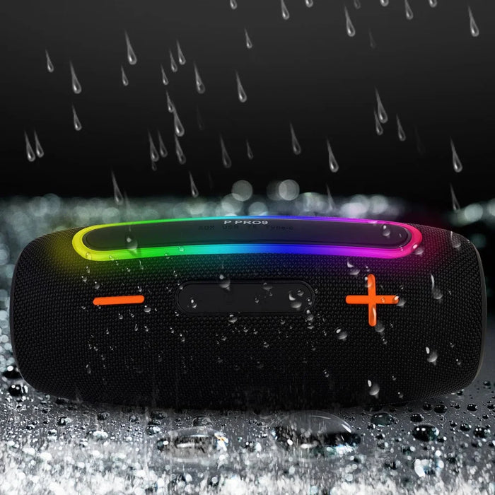 PRO9 Wireless TWS Bluetooth-Compatible Speaker IPX6 Waterproof Portable Outdoor Boombox - Black - 3