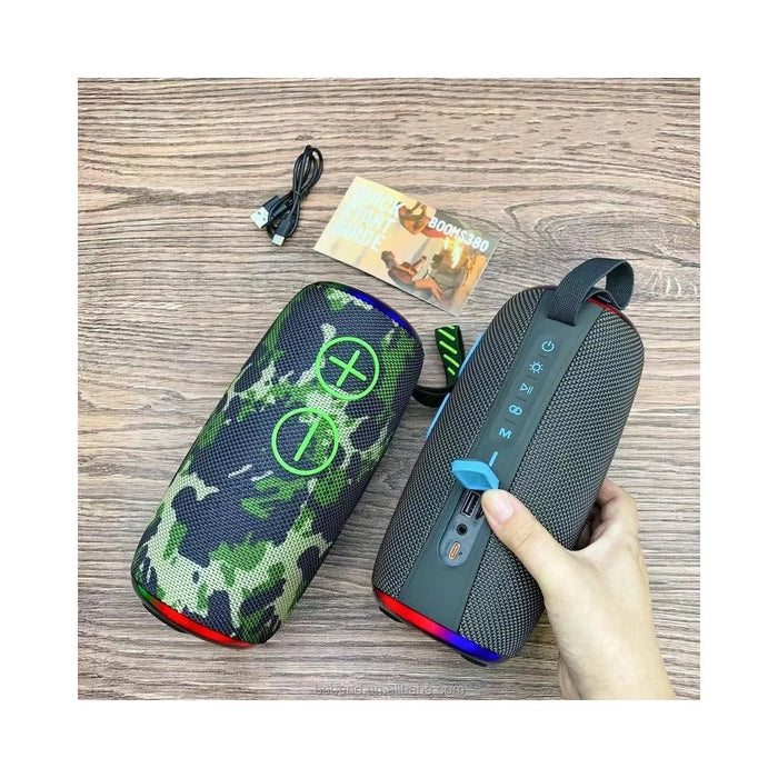 S380 TWS Wireless Bluetooth-Compatible Speaker IPX6 Waterproof Portable Outdoor Boombox - Black - 3