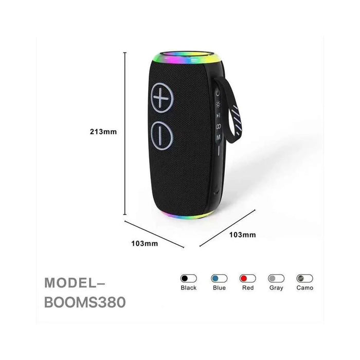 S380 TWS Wireless Bluetooth-Compatible Speaker IPX6 Waterproof Portable Outdoor Boombox - Black - 6