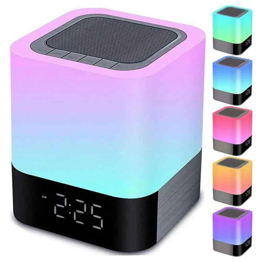 DY28Plus Bedside Alarm Clock Bluetooth-Compatible Speaker Touch LED RGB Light Desktop Subwoofer - 1