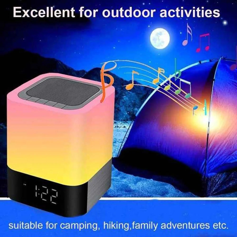 DY28Plus Bedside Alarm Clock Bluetooth-Compatible Speaker Touch LED RGB Light Desktop Subwoofer - 4