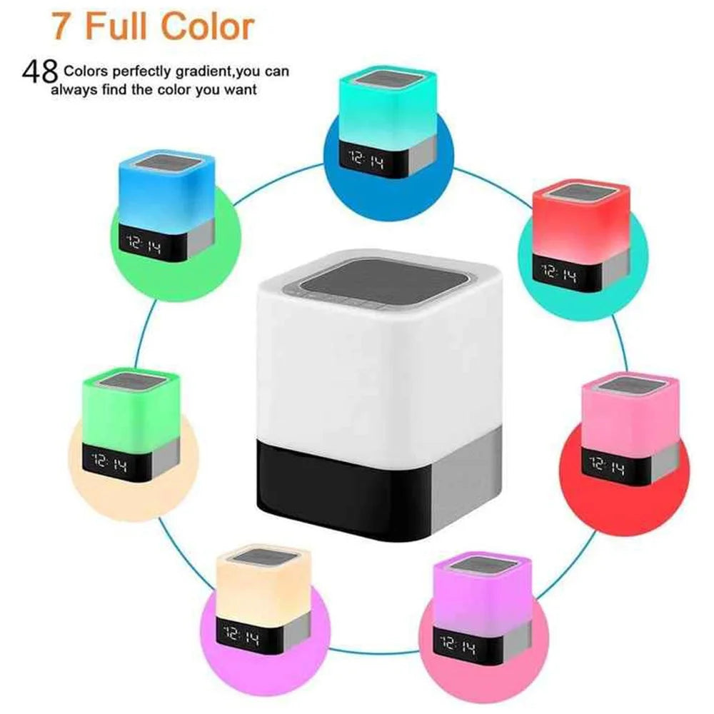 DY28Plus Bedside Alarm Clock Bluetooth-Compatible Speaker Touch LED RGB Light Desktop Subwoofer - 5