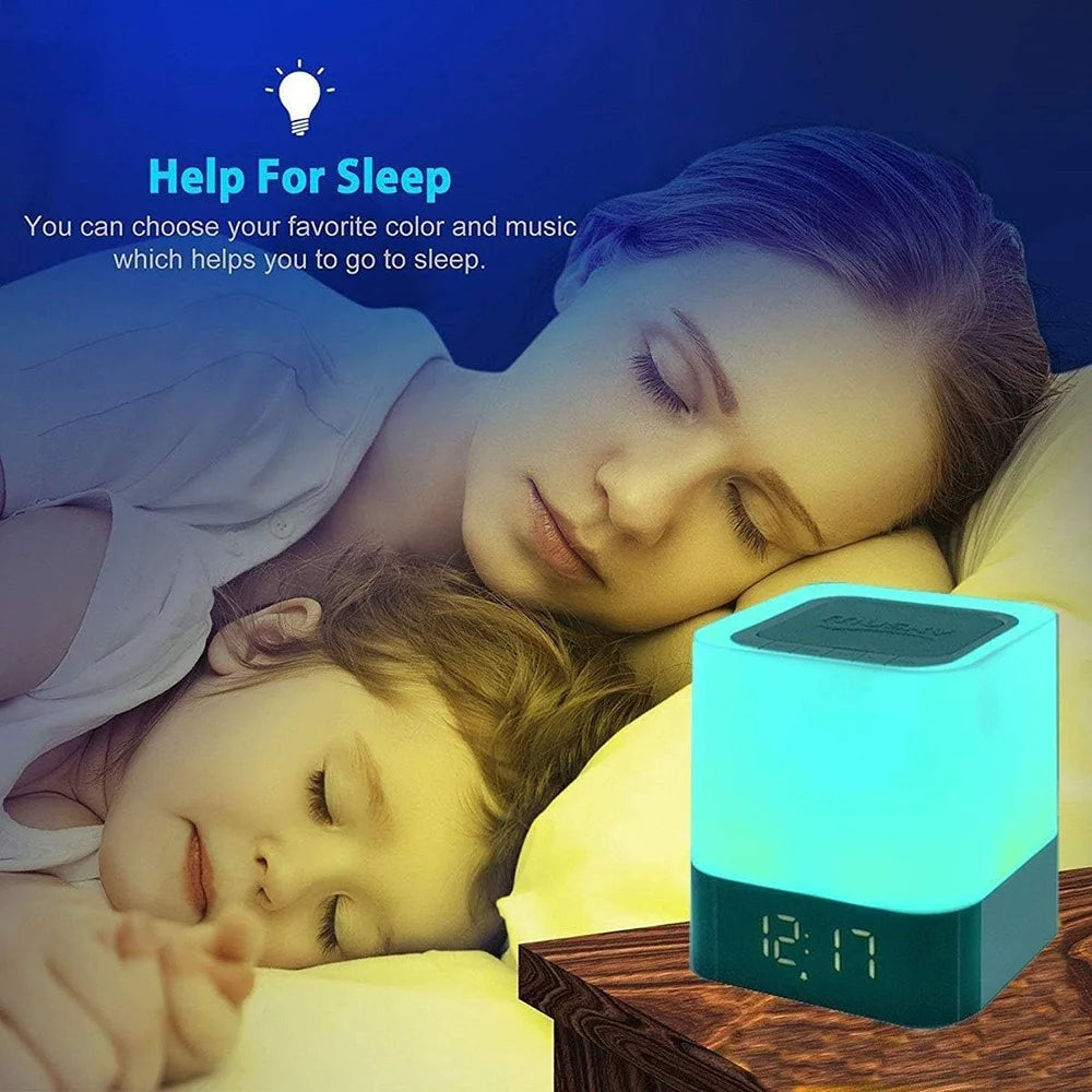 DY28Plus Bedside Alarm Clock Bluetooth-Compatible Speaker Touch LED RGB Light Desktop Subwoofer - 6