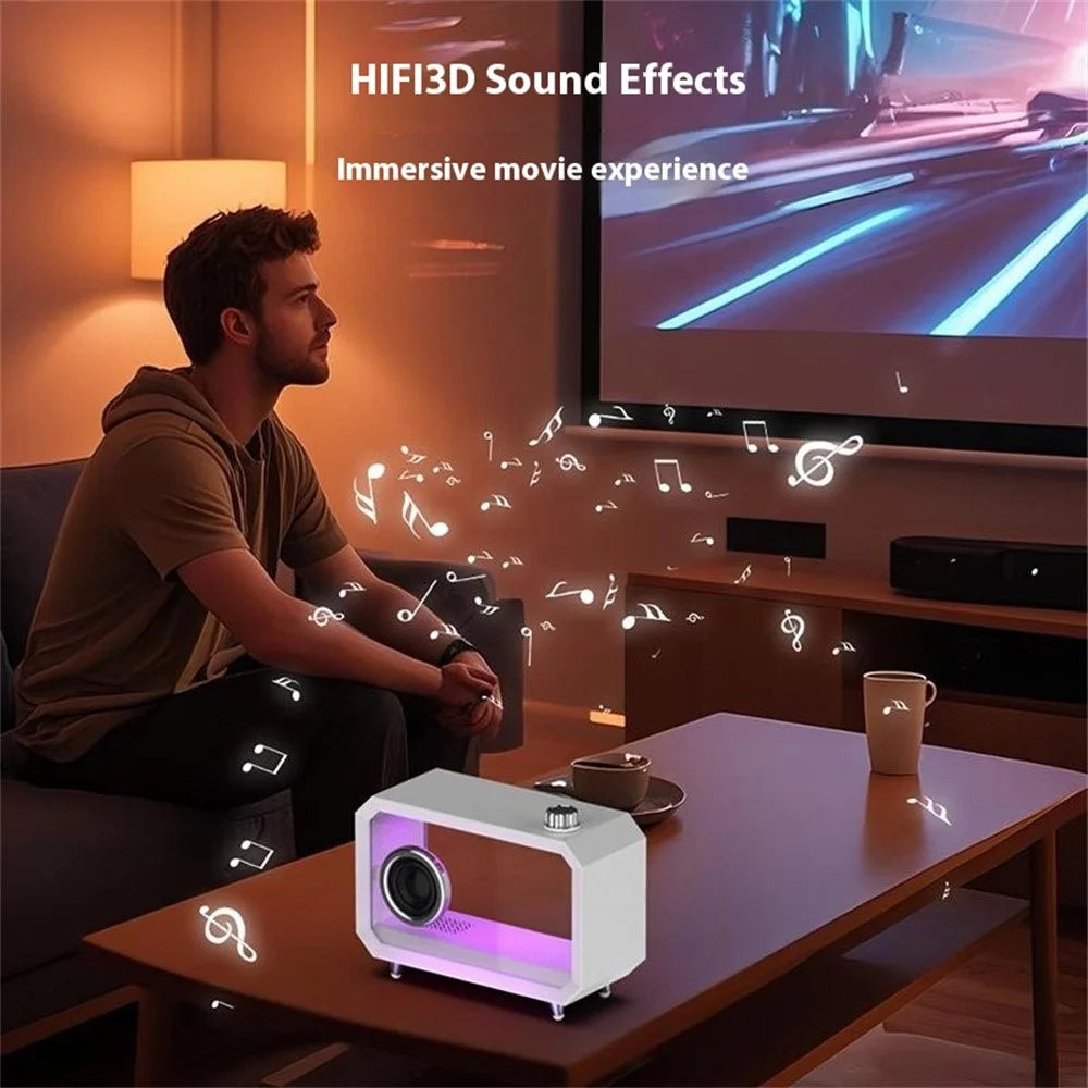 M8 DIY Cartoon Figurine Display Holder Bluetooth-Compatible Speaker with Night Light - Black - 6