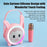K12 Wireless Microphone Speaker Karaoke Set for Kids Cartoon Cute Design BT Audio System for Home - Pink Cat - 3