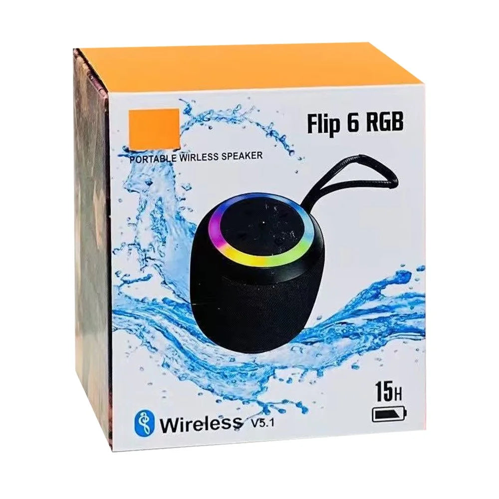 F6 RGB Light Portable Bluetooth-Compatible Speaker Outdoor Sports Mini Wireless Audio Subwoofer - Black - 5