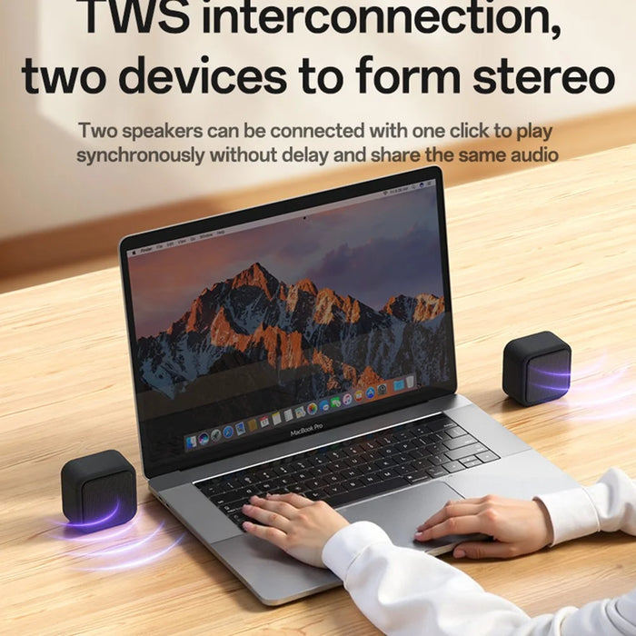YESIDO YSW35 Mini Cube TWS Bluetooth-compatible Speaker with Lanyard Enhanced Bass Portable Subwoofer - 6