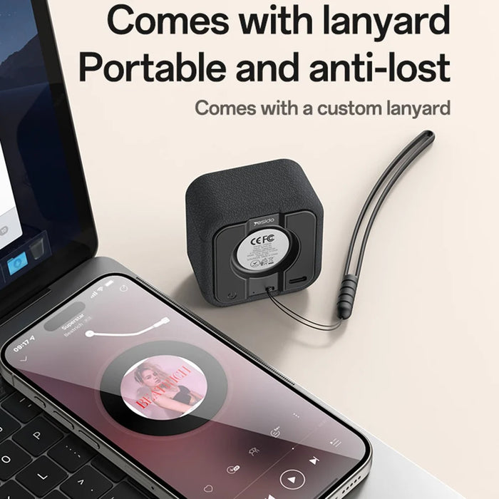 YESIDO YSW35 Mini Cube TWS Bluetooth-compatible Speaker with Lanyard Enhanced Bass Portable Subwoofer - 7