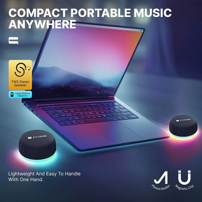 CAANKEI CS20 2 in 1 Wireless Bluetooth-Compatible Speaker RGB Light Portable Sound Box with Magnetic Base - 5