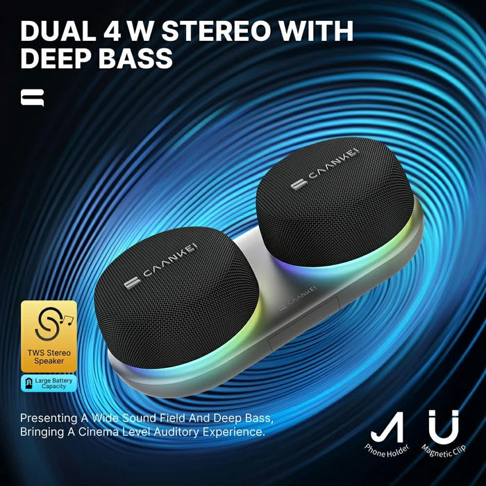 CAANKEI CS20 2 in 1 Wireless Bluetooth-Compatible Speaker RGB Light Portable Sound Box with Magnetic Base - 7