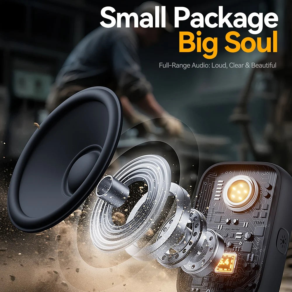 JOYROOM JR-MS03 Portable Bluetooth-Compatible Speaker Waterproof IP67 ENC Noise Cancellation Loudspeaker - Yellow+Black - 5