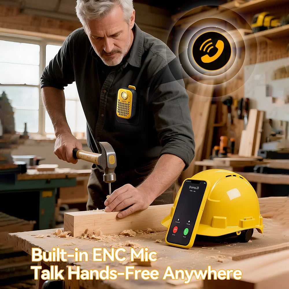 JOYROOM JR-MS03 Portable Bluetooth-Compatible Speaker Waterproof IP67 ENC Noise Cancellation Loudspeaker - Yellow+Black - 6