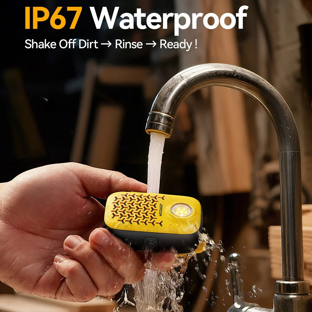 JOYROOM JR-MS03 Portable Bluetooth-Compatible Speaker Waterproof IP67 ENC Noise Cancellation Loudspeaker - Yellow+Black - 7