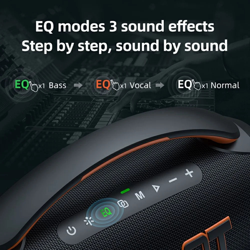 ZEALOT P12 60W Portable Bluetooth-Compatible Speaker TWS Wireless Bass Subwoofer Support USB / TF / Aux - Black - 7
