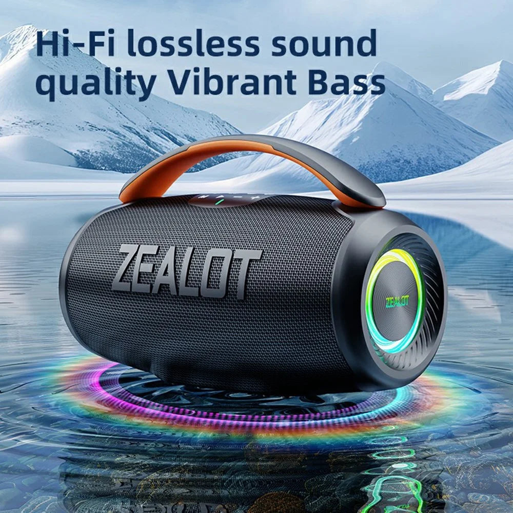 ZEALOT P11 50W Portable Bluetooth-Compatible Speaker RGB Light USB / TF / Aux TWS Wireless Bass Subwoofer - Black - 7