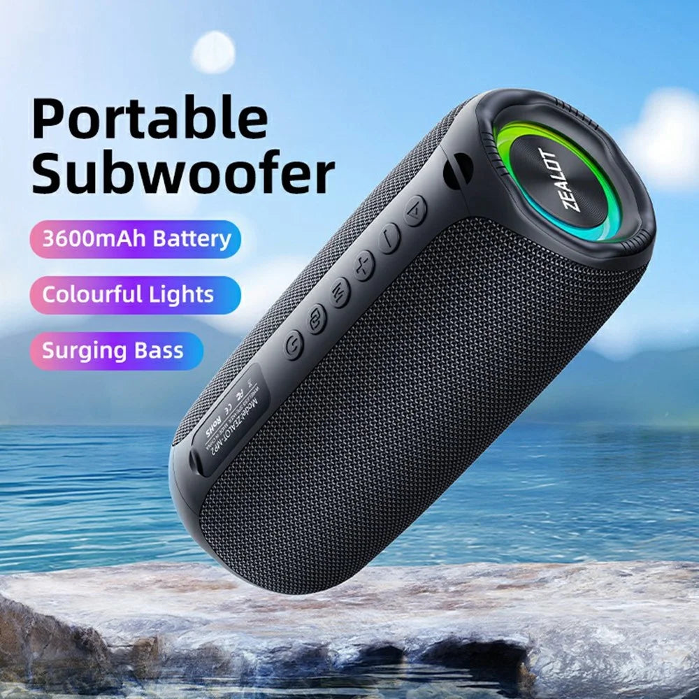 ZEALOT MP2 Outdoor 20W Bluetooth-Compatible Speaker Portable IPX5 Waterproof Bass Subwoofer - Black - 3