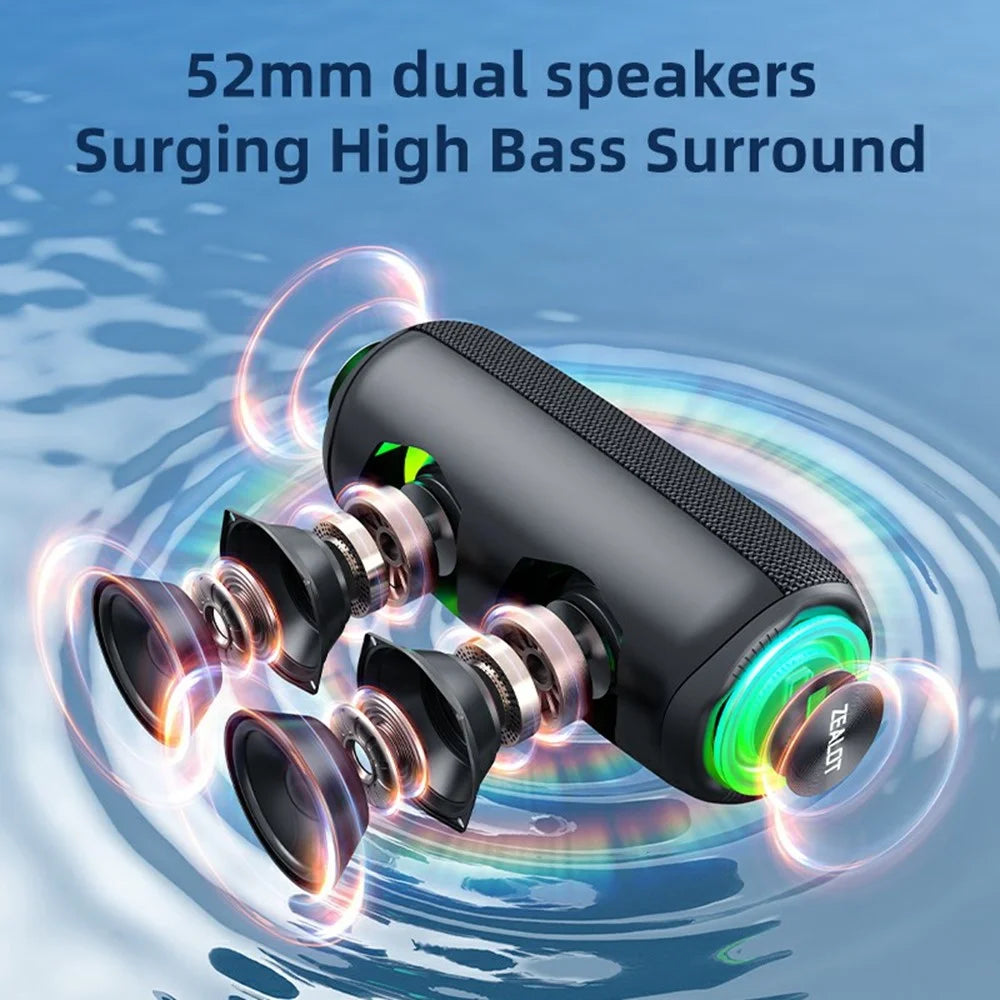 ZEALOT MP2 Outdoor 20W Bluetooth-Compatible Speaker Portable IPX5 Waterproof Bass Subwoofer - Black - 4