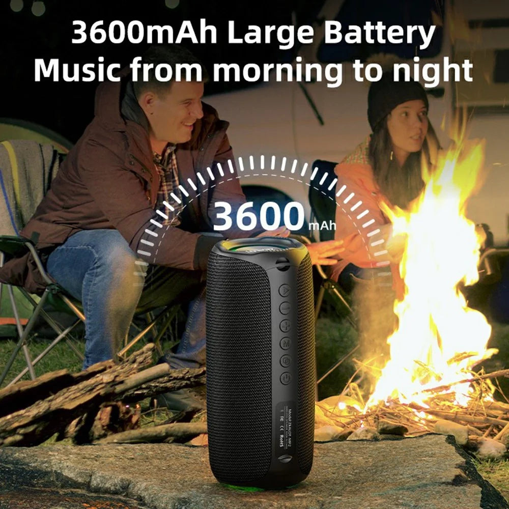 ZEALOT MP2 Outdoor 20W Bluetooth-Compatible Speaker Portable IPX5 Waterproof Bass Subwoofer - Black - 6