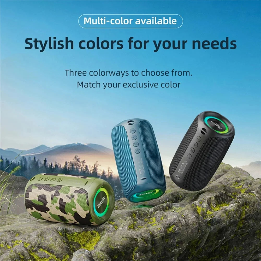 ZEALOT M2 Bluetooth-Compatible Speaker RGB Light Portable Outdoor Wireless IPX4 Waterproof Speaker - 7