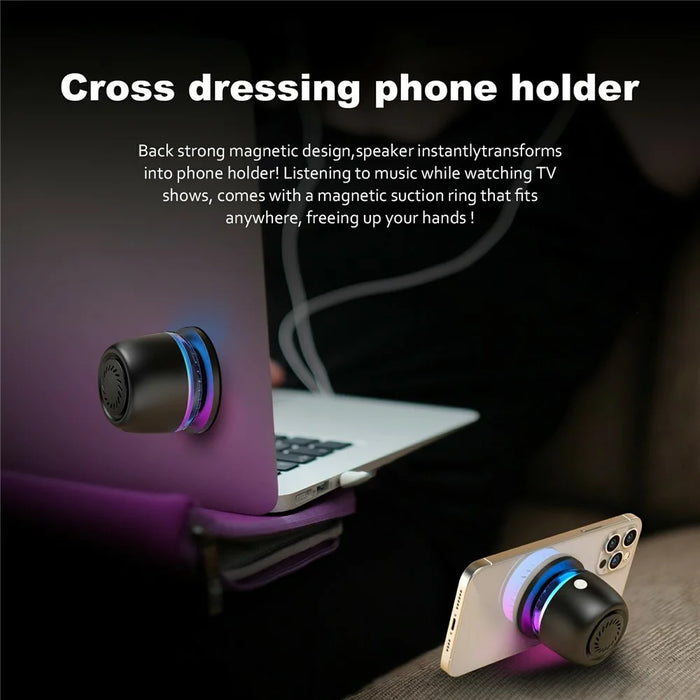 M99 Portable Bluetooth-Compatible Speaker RGB Light Gyroscope Design Heavy Bass Mini Speaker - Black - 5