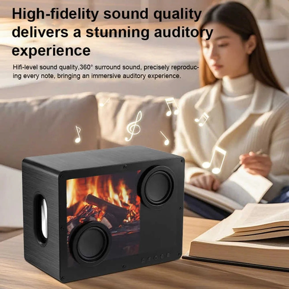 D35 Desktop Stereo Speaker HIFI Audio Bluetooth-Compatible TF AUX Subwoofer with Floating Lyrics Display - 5