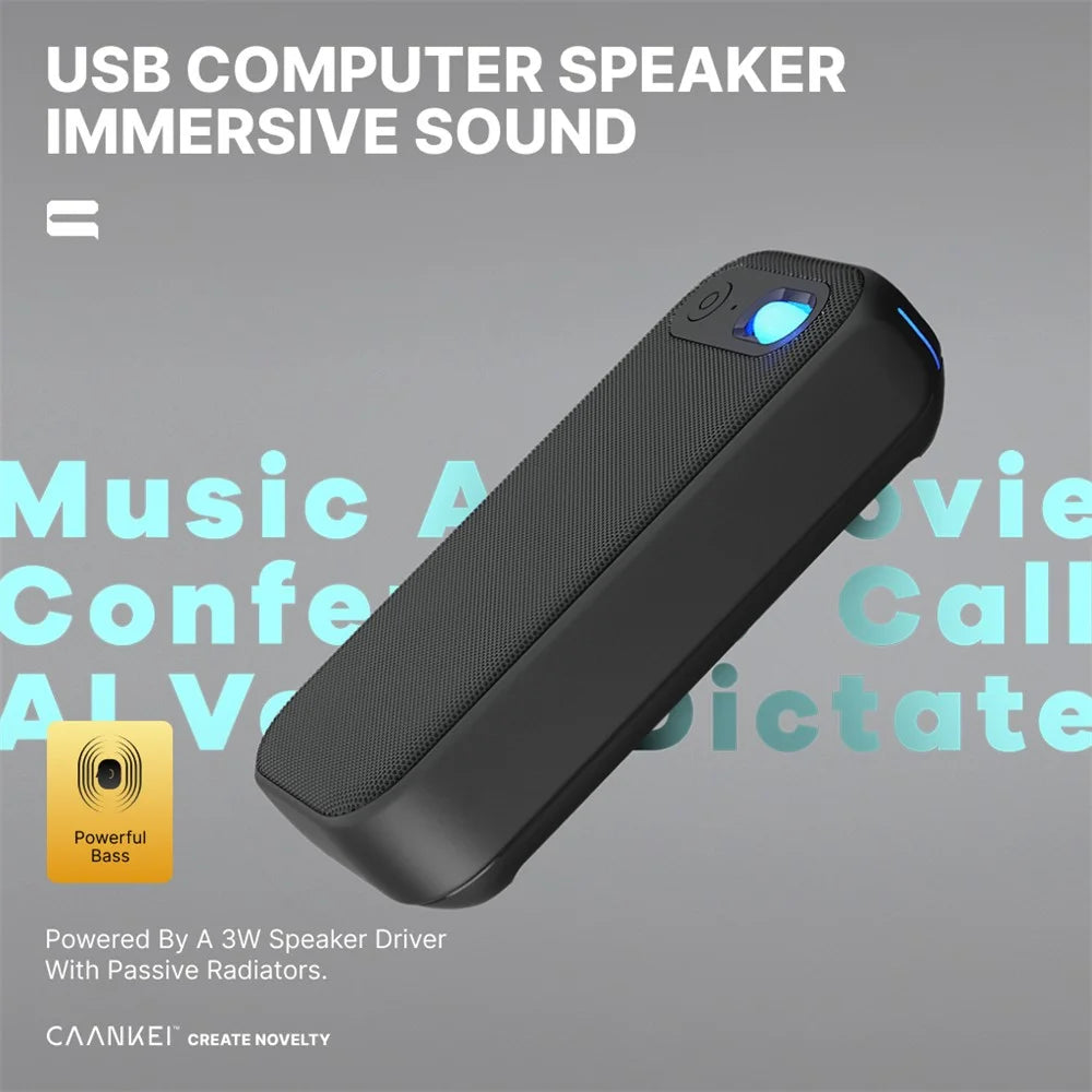 Desktop Conference Speaker RGB Light USB-C Wired Computer Speaker with Microphone - 4