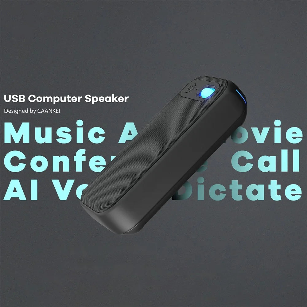 Desktop Conference Speaker RGB Light USB-C Wired Computer Speaker with Microphone - 5