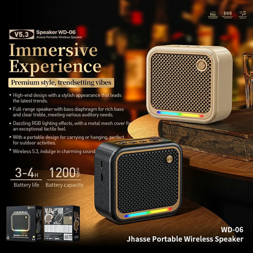 WEKOME WD-06 Jazz Portable Bluetooth-compatible Speaker RGB Lighting Full Range Loudspeaker - Black - 2