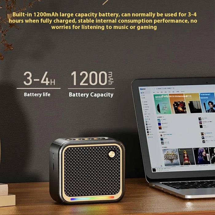 WEKOME WD-06 Jazz Portable Bluetooth-compatible Speaker RGB Lighting Full Range Loudspeaker - Black - 4