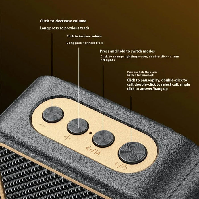 WEKOME WD-06 Jazz Portable Bluetooth-compatible Speaker RGB Lighting Full Range Loudspeaker - Black - 5