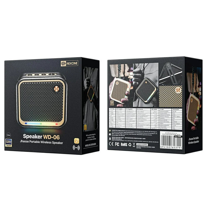 WEKOME WD-06 Jazz Portable Bluetooth-compatible Speaker RGB Lighting Full Range Loudspeaker - Black - 6