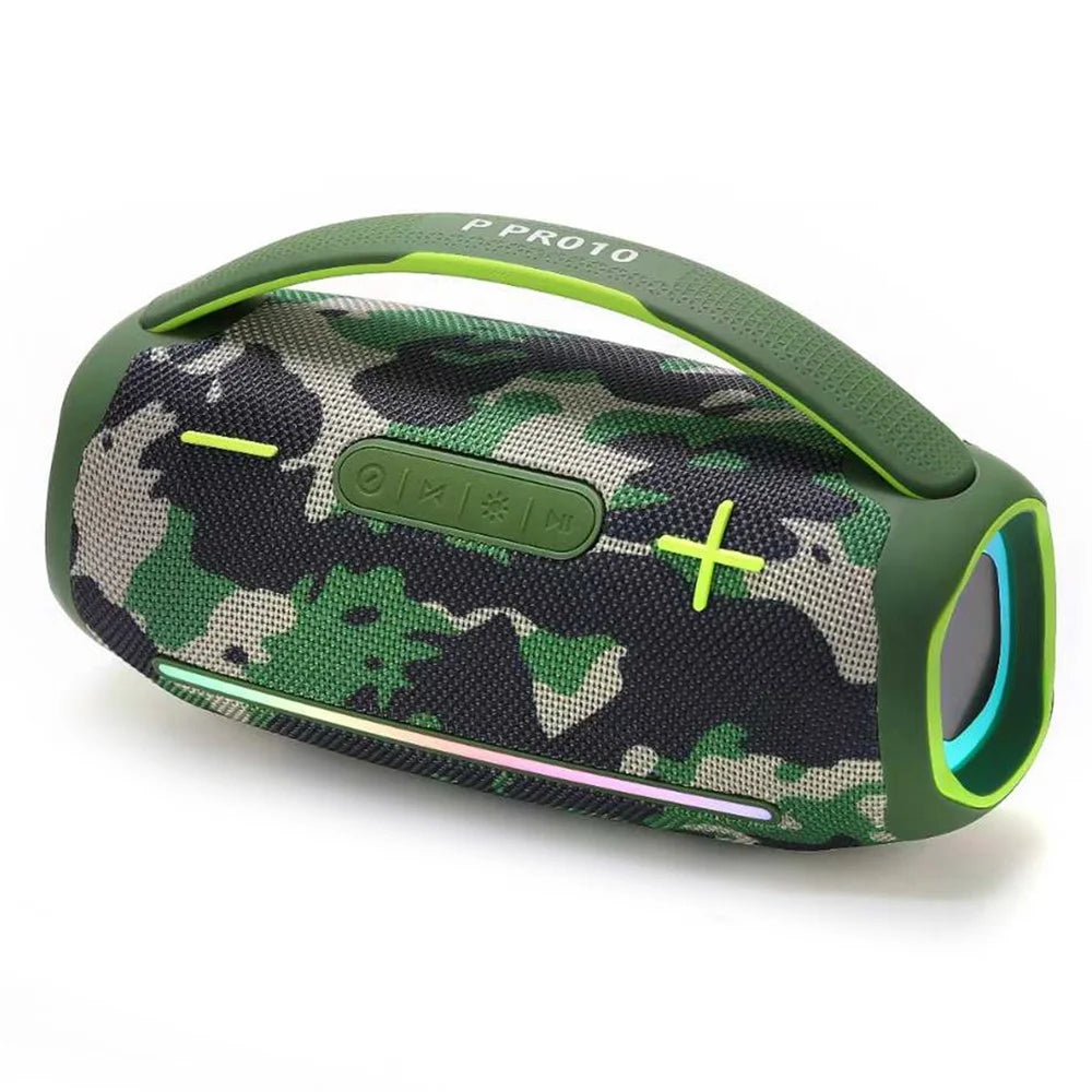 P10 30W LED Boombox Portable Wireless Speaker Waterproof Bluetooth-Compatible Music Player - Camouflage - 1