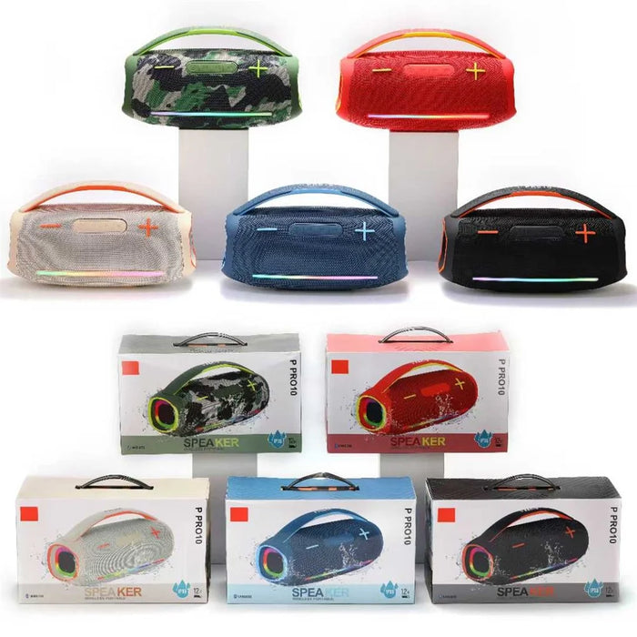 P10 30W LED Boombox Portable Wireless Speaker Waterproof Bluetooth-Compatible Music Player - Camouflage - 6