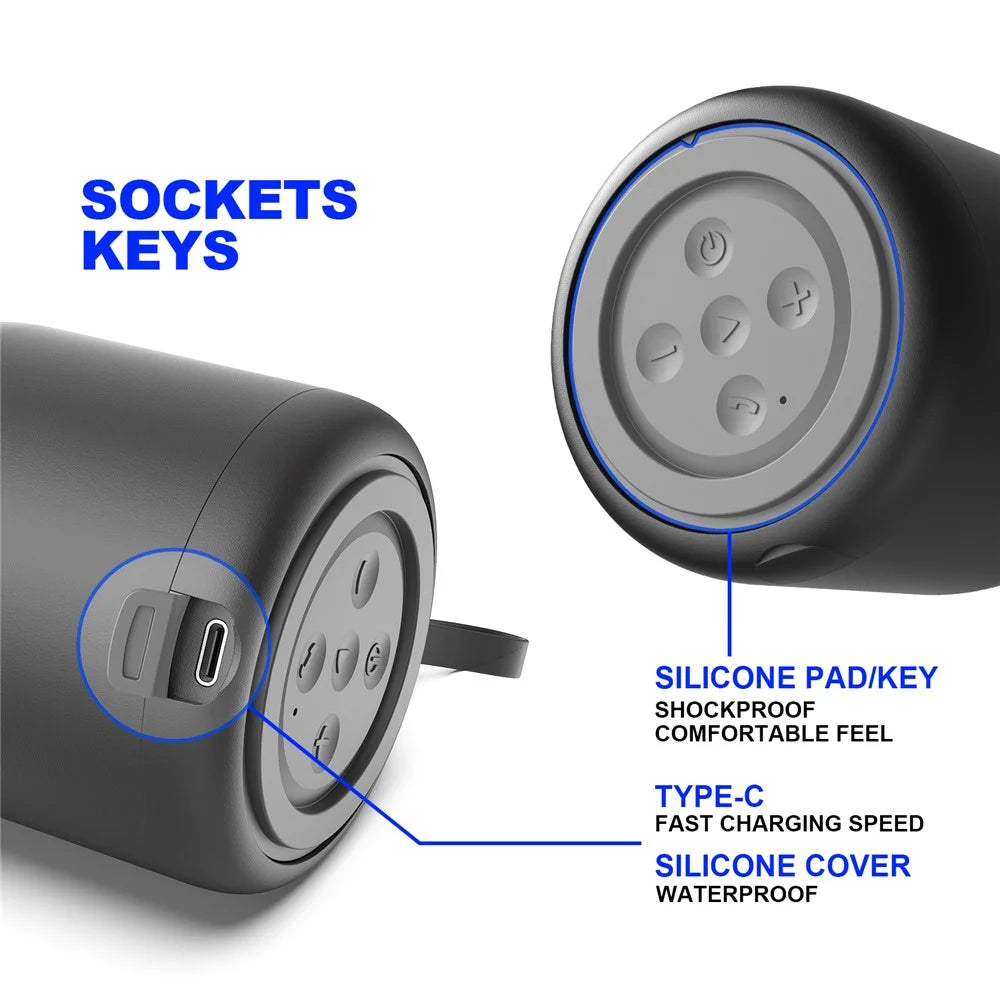F11 Portable Speaker TWS Wireless Mini Subwoofer Outdoor Waterproof IPX4 for Home / Travel - Black - 5