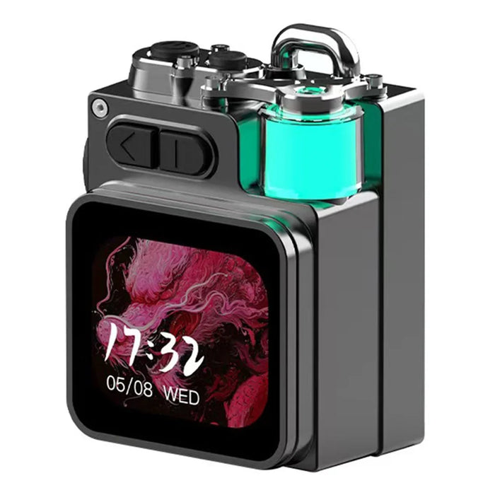 DK08 Portable Bluetooth-Compatible Speaker LED Display RGB Light Mecha Style Metal Loudspeaker - 1