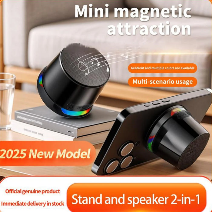 CX100 Phone Tablet Computer Magnetic Bluetooth-Compatible Speaker Portable Bass Subwoofer with Atmosphere Light - 2