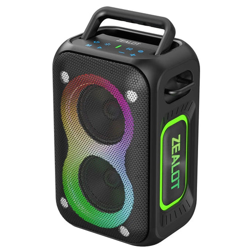 ZEALOT-PT02 Portable Bluetooth-Compatible Speaker RGB Light 60W Enhanced Bass Waterproof Loudspeaker - Black - 1
