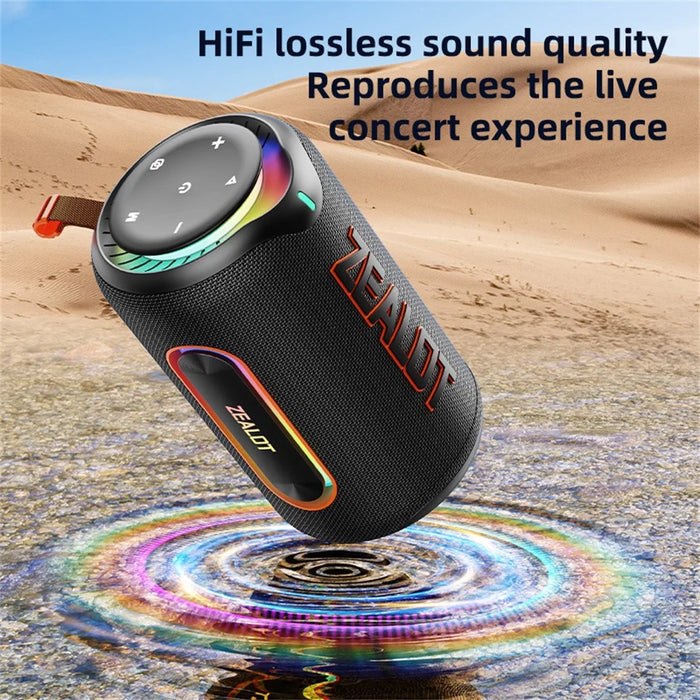 ZEALOT-MP1 Portable Bluetooth-Compatible Speaker 60W Enhanced Bass Waterproof Loudspeaker - Black - 6