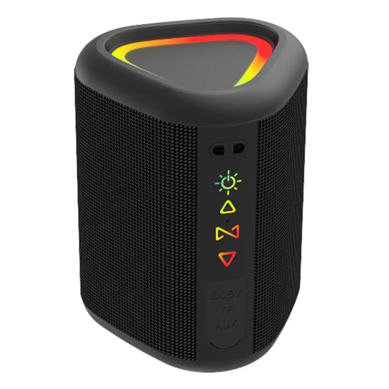 CYBORIS S1 Portable Speaker Bluetooth-compatible 15W IPX6 Waterproof RGB Subwoofer - Black - 1