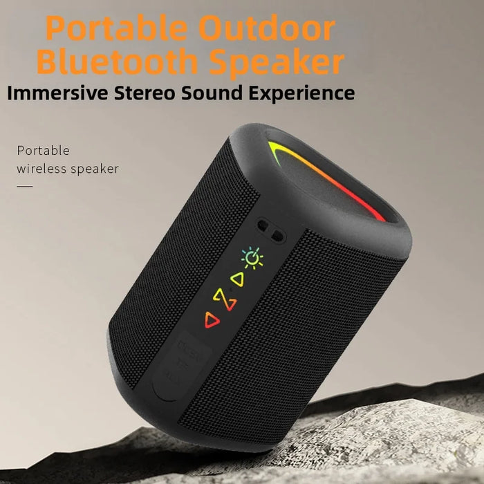 CYBORIS S1 Portable Speaker Bluetooth-compatible 15W IPX6 Waterproof RGB Subwoofer - Black - 3