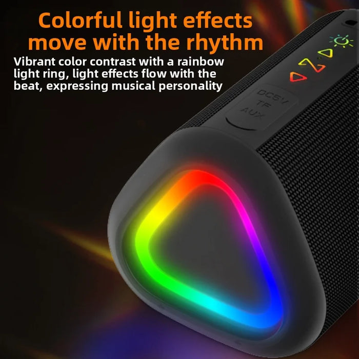 CYBORIS S1 Portable Speaker Bluetooth-compatible 15W IPX6 Waterproof RGB Subwoofer - Black - 5