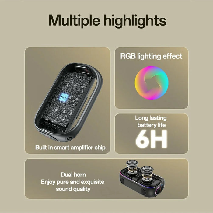 YESIDO YSW31 Wireless Speaker 3 EQ Modes Waterproof TWS Stereo Sound Bluetooth-compatible Subwoofer - 3