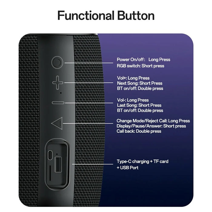 YESIDO YSW39 Multi Mode Playback Bluetooth-compatible Speaker 20W Powerful Sound RGB Lighting Subwoofer - 6