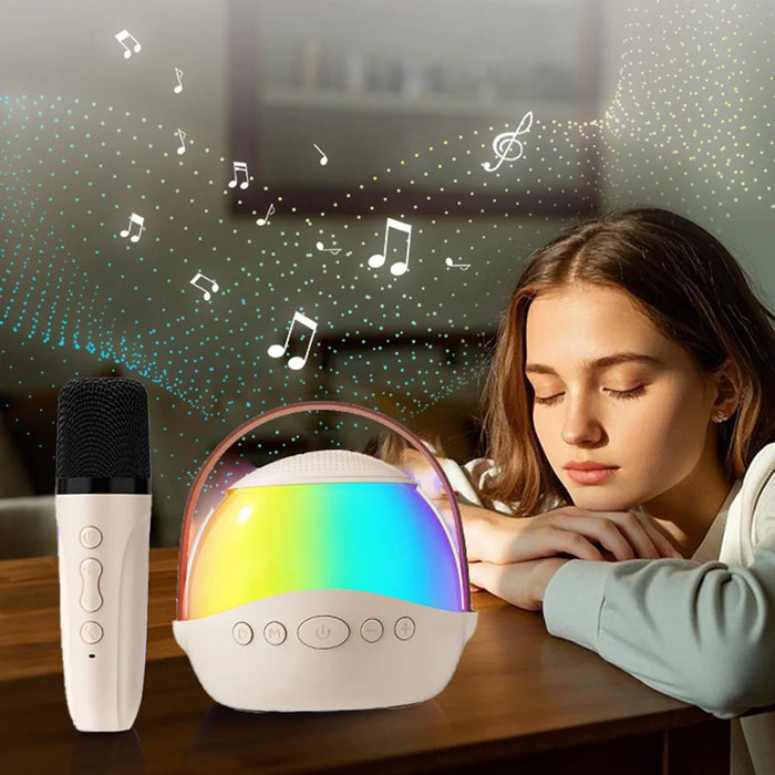 P9 Portable Bluetooth-compatible Speaker RGB Lighting HiFi Sound Karaoke Subwoofer with 2 Wireless Microphones - 2